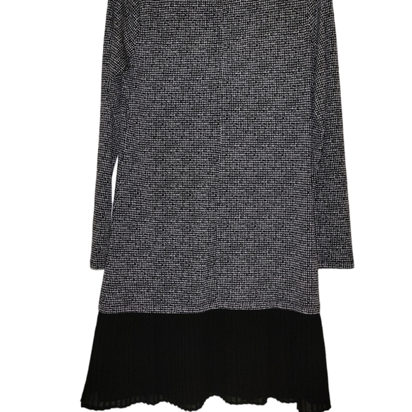Michael Kor, Black White, Long Sleeve dress, Solid Black Flowy Bottom, Women's S - Picture 4 of 6